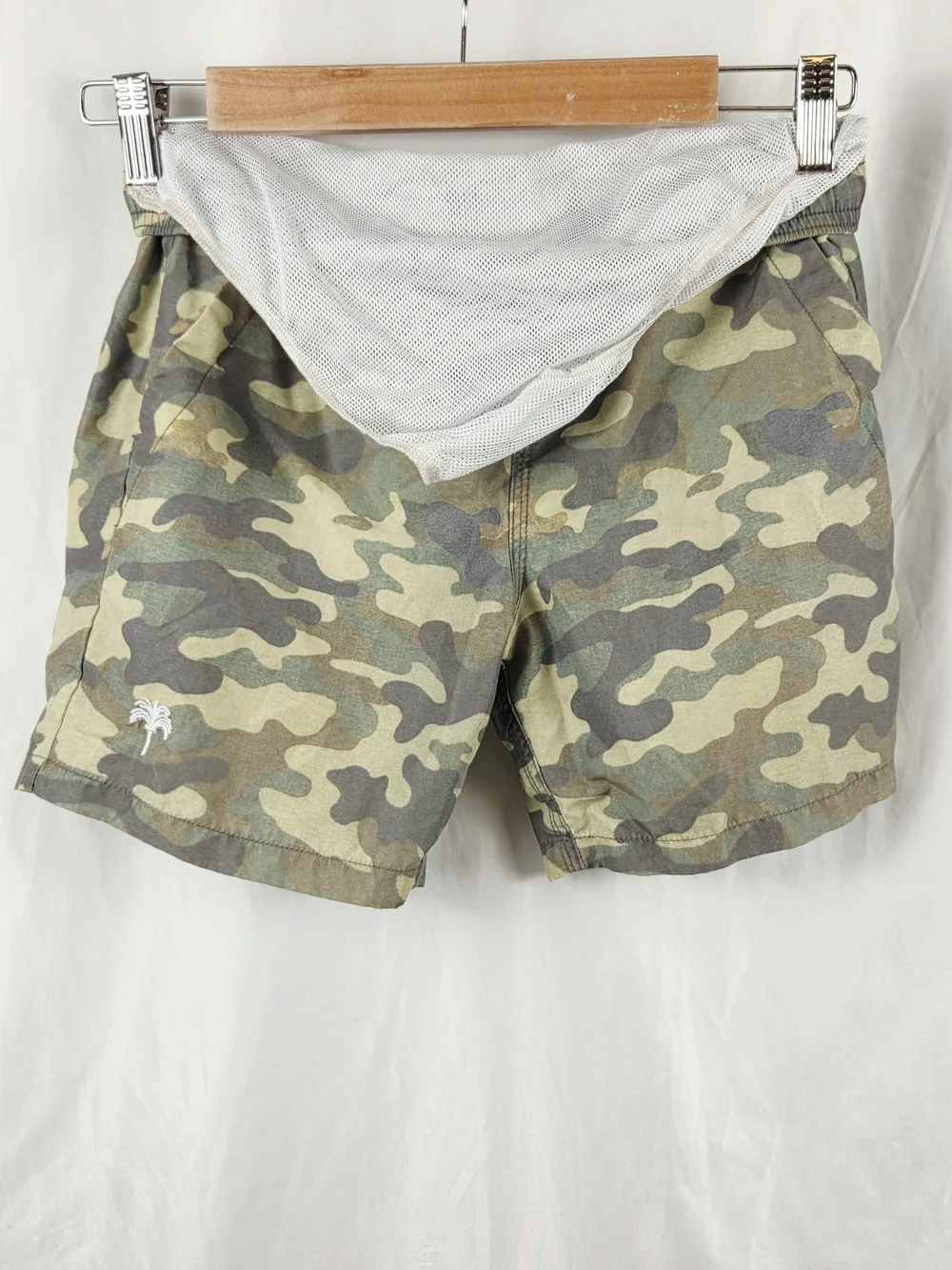 OAS Kid Camouflage Drawstring Swim Trunks with Palm Embroidery Size 10